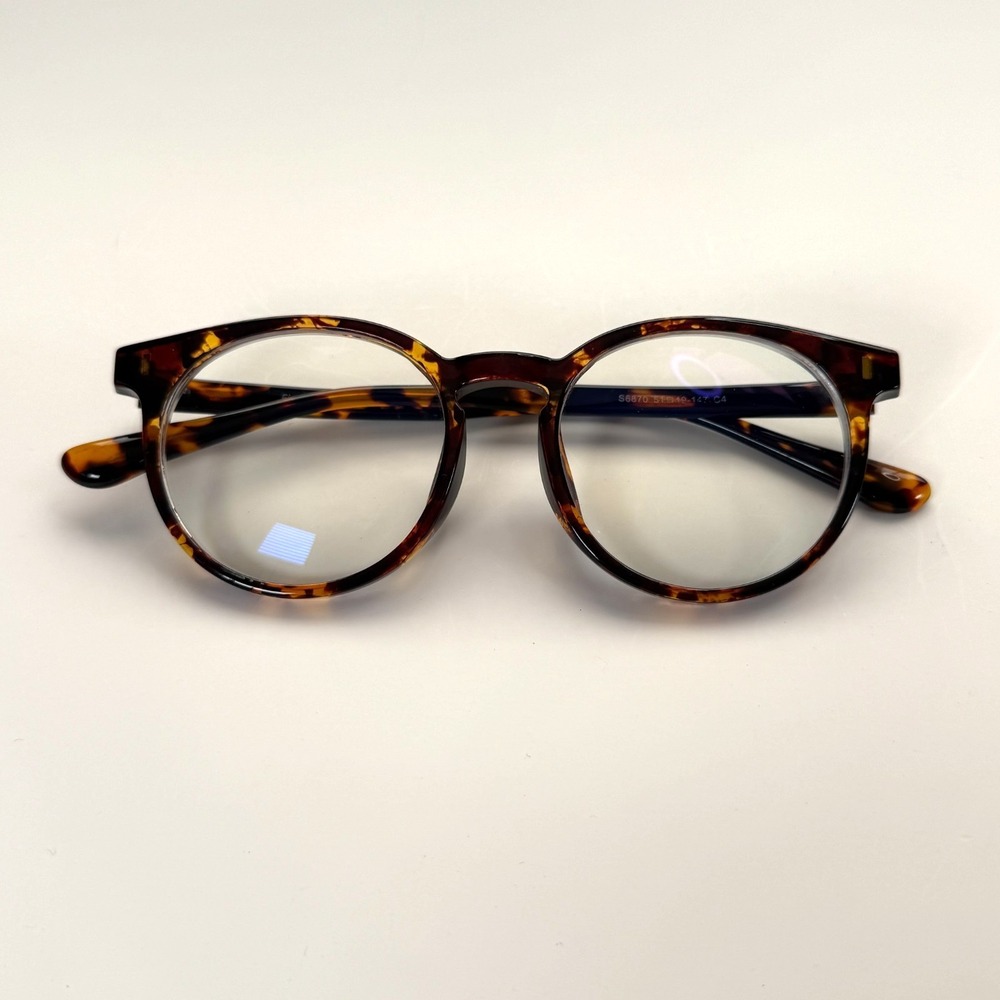 Firmoo‎ S6870 C4 Eyeglasses Frame Only 51-19-147 Tortoise Shell Brown Round